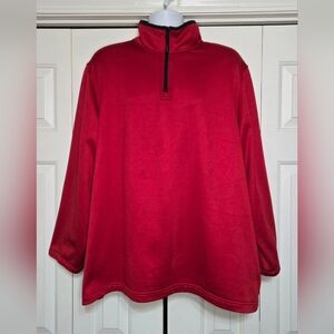 Starter Men's Unisex Quarter Zip Fleece Pullover Jacket Size 2XL Red